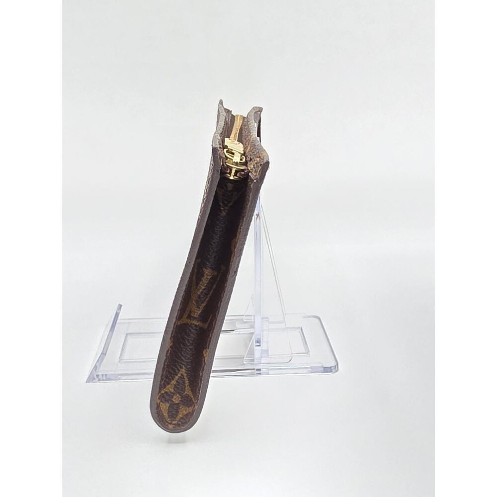 Louis Vuitton Monogram Mini Pochette Key Pouch Zip Coin Card Holder Brown Canvas - Picture 6 of 14